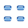 Two blue plastic car window control button decoration covers for Jeep and Gladiator vehicles