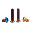 Three blue button head hex bolts made of 304 stainless steel titanium for motorcycles