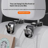 Close-up of universal car seat back organizer hooks designed for convenient storage.