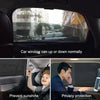 Demonstration of car window sun shades allowing normal opening and protection against sunlight.