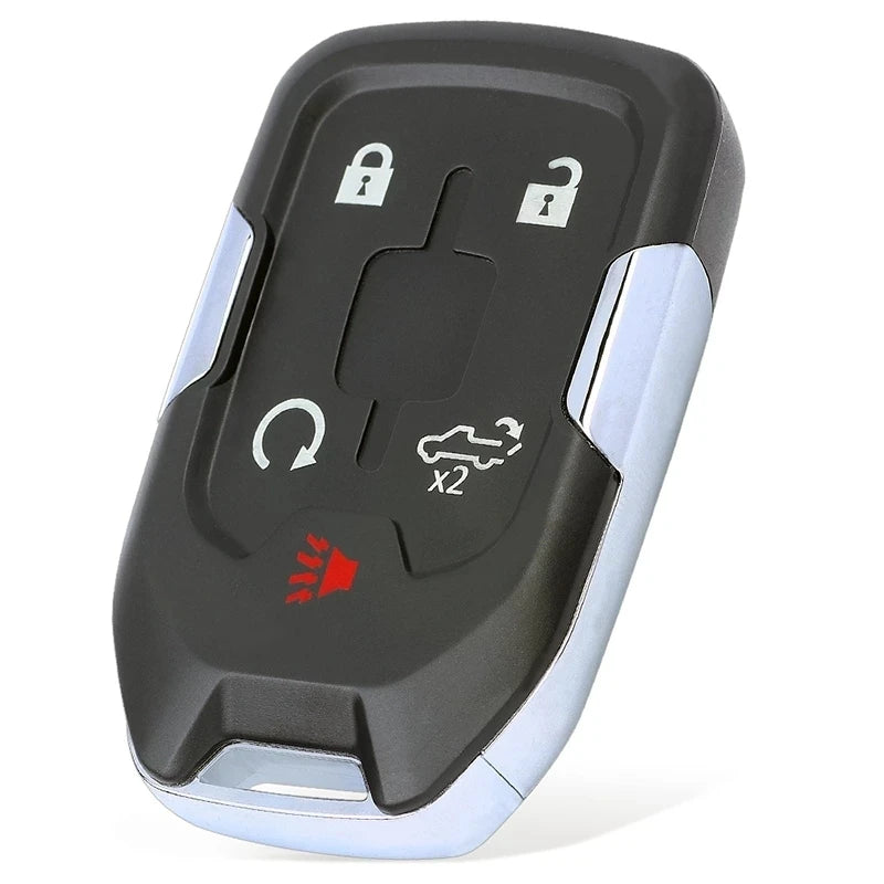 A black universal key fob with various icons for vehicle access and remote functions.