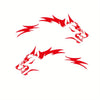 Red stylized wolf head decal design