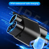 A black high-power EV charging adapter is shown with an IP54 waterproof safe charging feature.
