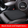 Black honeycomb memory foam car seat booster cushion shown in a vehicle seat with an 8cm height measurement.