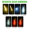 Various views of a foldable magnetic LED flashlight showing front, top light, and behind angles.
