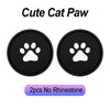 Two black silicone cat paw shaped coasters for car cup holders