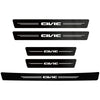 Four black carbon fiber door sill protectors with the CIVIC logo
