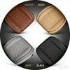 A circular display showing five different colors of car front seat covers: brown, beige, grey, black, and brown.