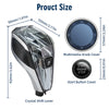 A clear plastic gear shift lever with a silver finish and various dimension measurements.