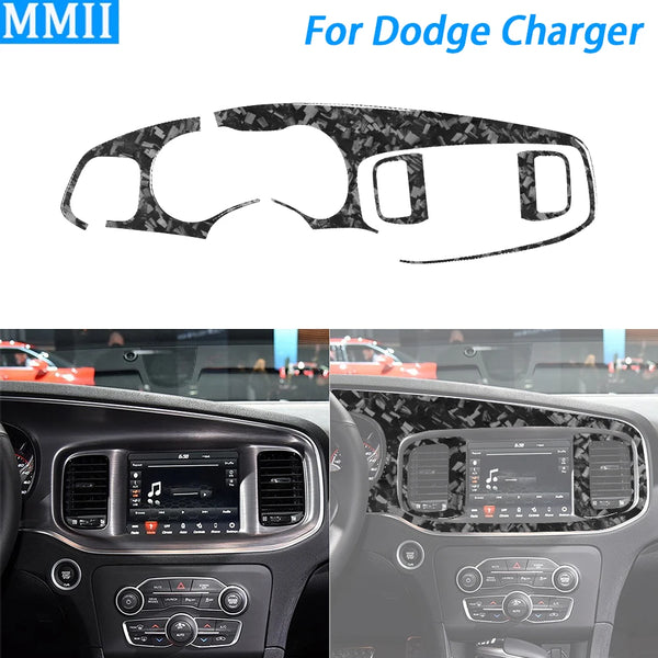 Forged carbon fiber trim stickers designed for the Dodge Charger interior