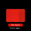 Un jeu de 10 autocollants réfléchissants carrés rouges pour la sécurité des portes, mesurant 5x5 cm.