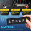 Diagram showing the easy pairing process between a control box and a panel using a pairing button and indicator light.