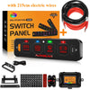 An RGB slim switch panel with multiple modes and a wireless remote control for vehicle lighting.
