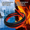 Black and red jumper cables shown with text indicating low and high temperature resistance.