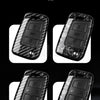 Two carbon fiber button covers for a car key, shown in different finishes.