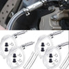 A set of clear silicone brake fluid bleeder hoses and fittings for automotive use.