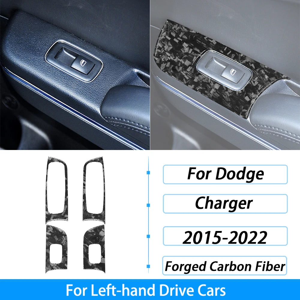 Calcomanías de fibra de carbono forjada para carros Dodge Charger de mano izquierda