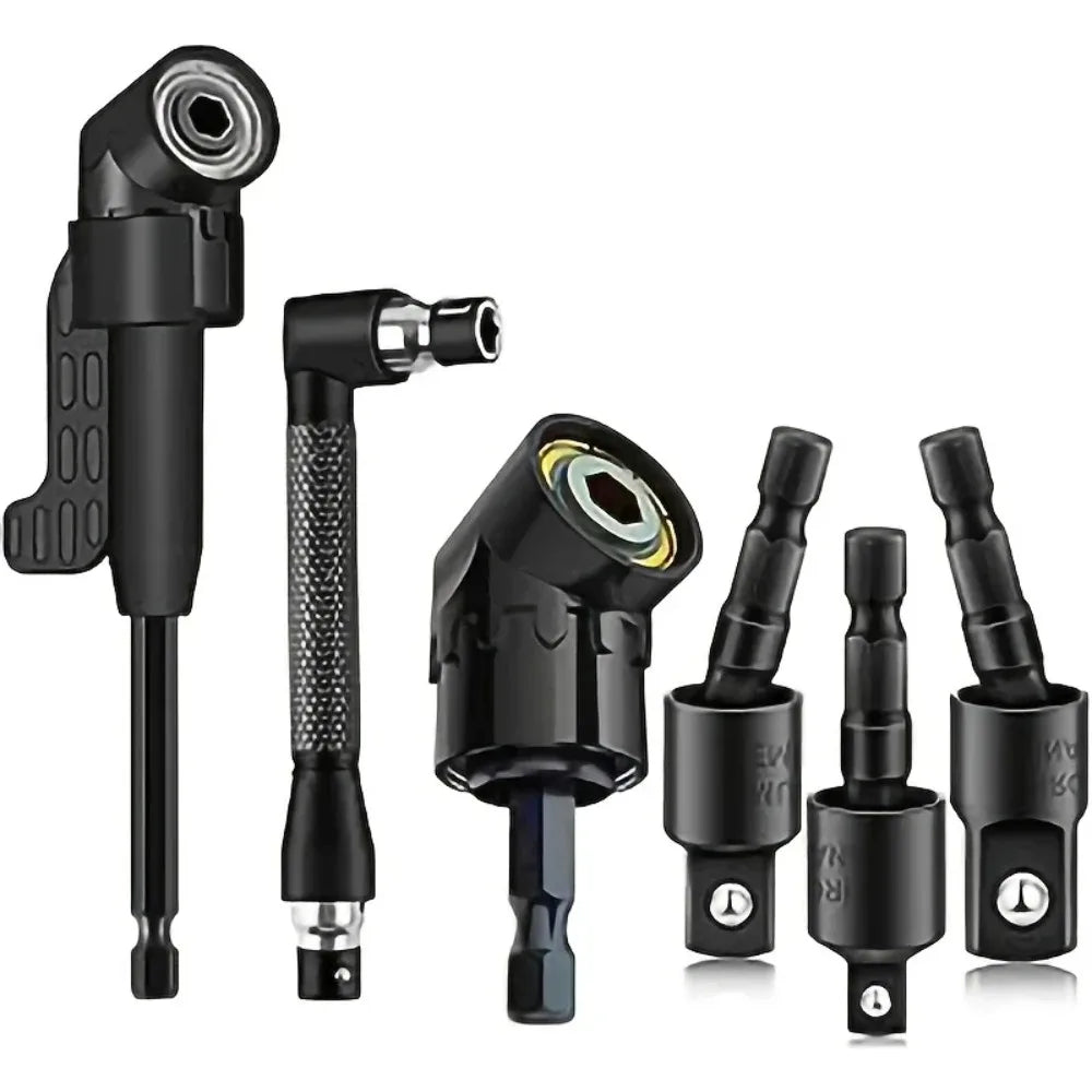 A set of professional flexible drill bit extensions including a main body and various bits.