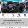 Close-up view of a Jeep Renegade dashboard with aftermarket air vent covers installed on the vents.