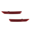 A close-up view of a red LED rear bumper reflector light assembly.