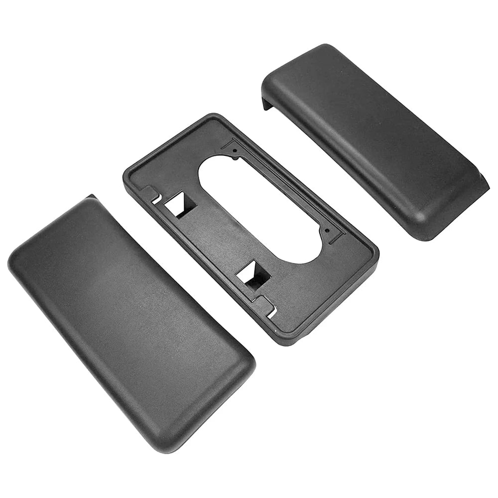 Black heavy duty front bumper guard and license plate kit for a Ford F150