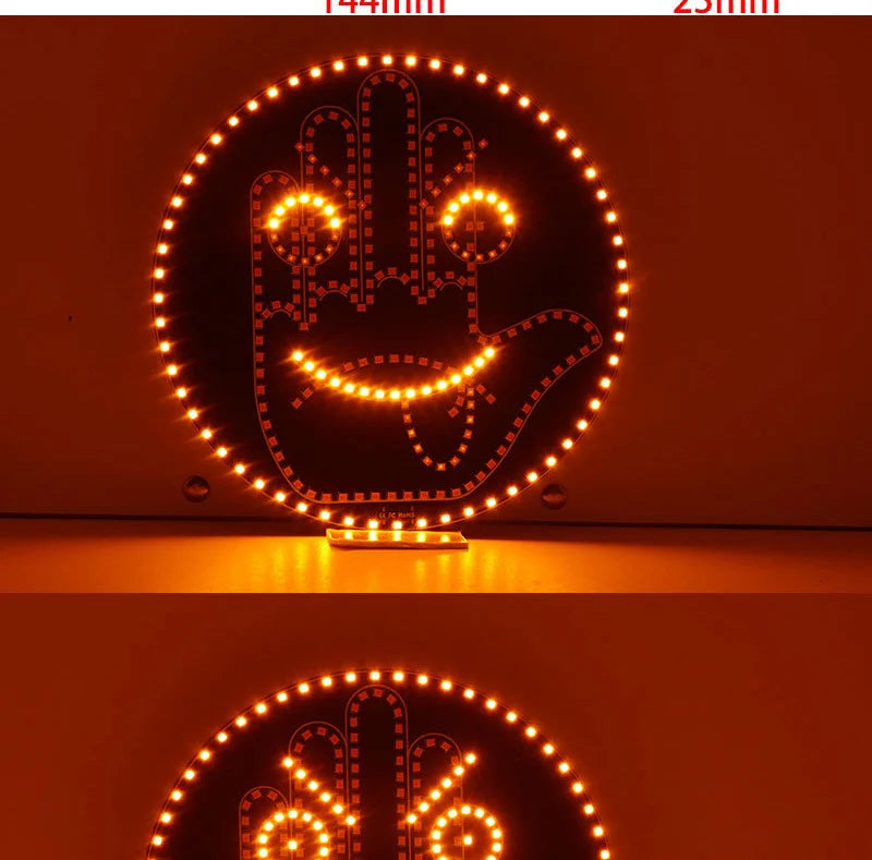 Handgeste wird von LED-Licht auf kreisförmigem Hintergrund gezeigt, demonstriert die Car Expression Fernbedienung