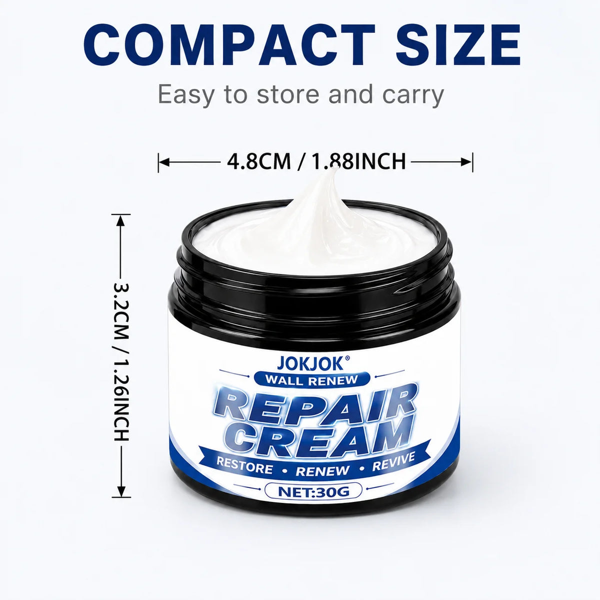 Jar of JOKJOK Wall Renew Repair Cream for restoring and reviving surfaces