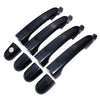 A set of five black OEM door handles for a KIA Sportage vehicle.