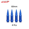 Quatre bouchons de tige de valve en aluminium bleus de 60mm pour pneus