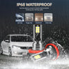 Nahaufnahme einer IP68 wasserdichten LED-Auto-Glühbirne, die unter verschiedenen Wetterbedingungen wie Regen, Nebel, Sand und