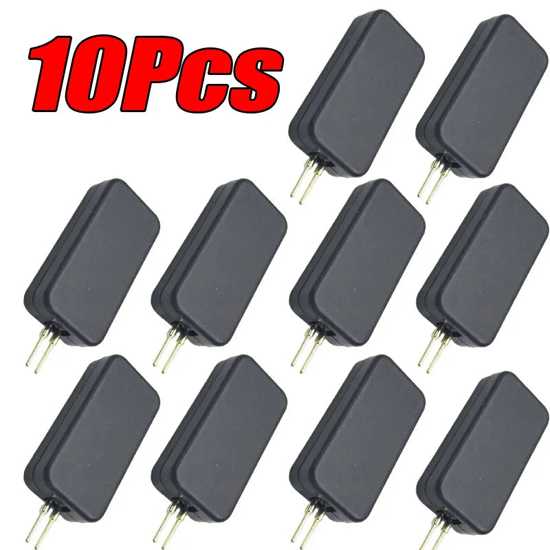 Ten black car airbag simulator diagnostic tools with electrical connectors