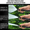 A set of three water pressure sprayers, including sprinkler, fan-shaped, and straight types, being used for various cleaning 