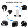 Various motorcycle helmets shown with an applicable helmet type diagram and product images.