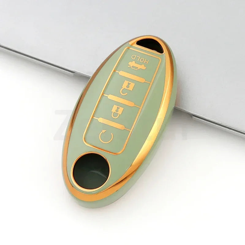 Hellgrüner und goldener Multifunktions-Auto-Schlüsselhalter mit Schlüssel-Slot.