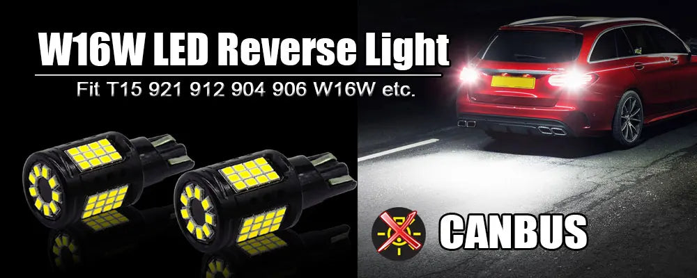 مصابيح انعطاف صفراء من LED مع موصلات CANBUS بجوار سيارة حمراء.