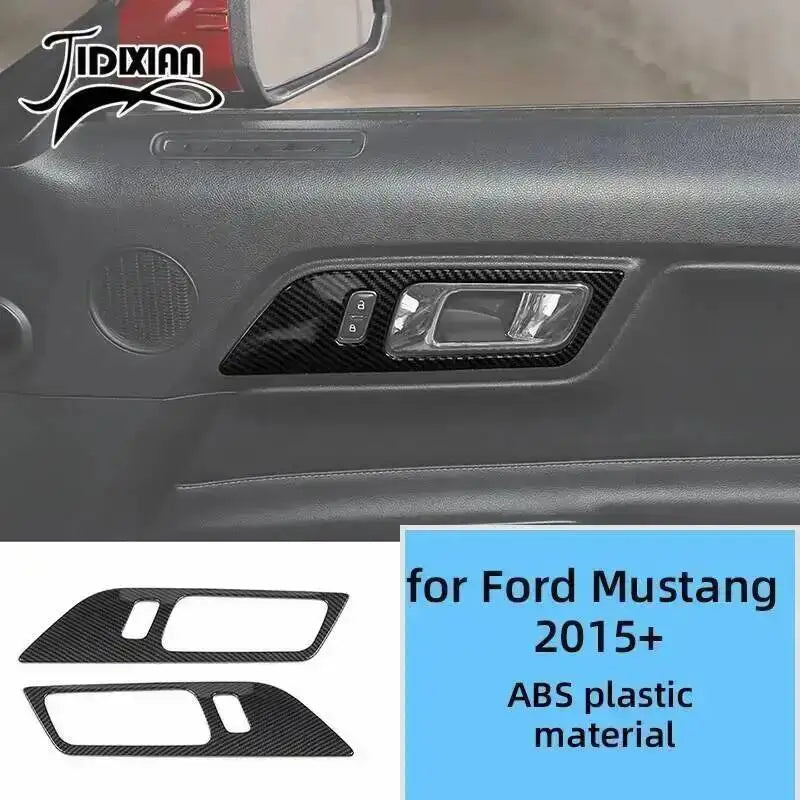 Carbon fiber interior trim piece for a Ford Mustang 2015+ vehicle