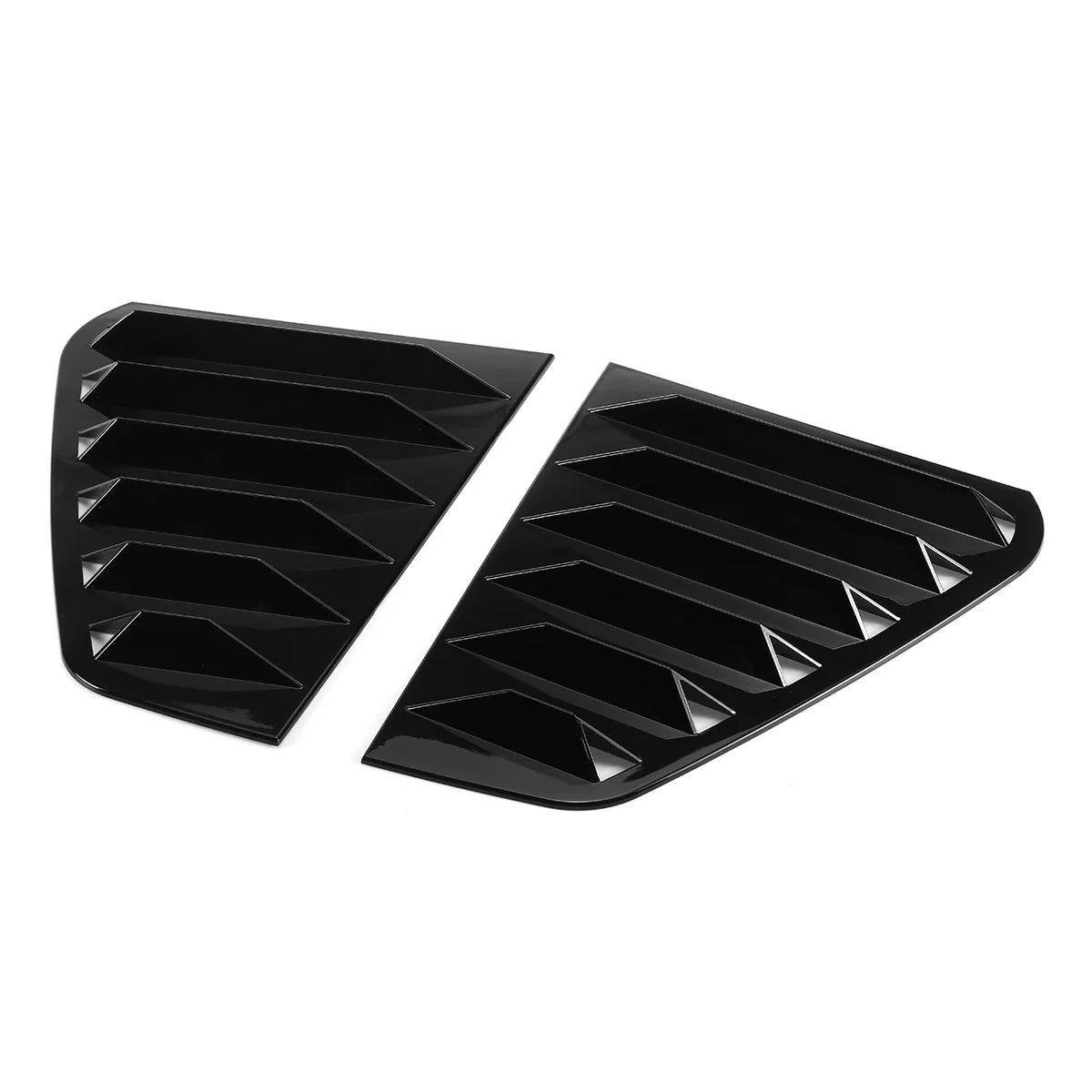 Black car rear window louver shutter trim for a VW Golf