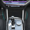 A close-up view of a car interior showing knee pads designed for driver and passenger support.