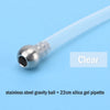 Clear silicone gel pipette with a stainless steel gravity ball for fluid transfer