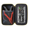 A black protective case for a GBX45 lithium jump starter battery with an LCD display.