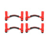Four red grab handles with black grips for vehicle roll bars