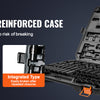 A black separate reinforced case for a 90-piece impact socket set, showing different types of storage.